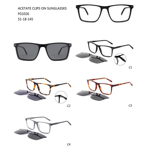 Acetate Chinese Design Clip Sa Sunglasses W3551026