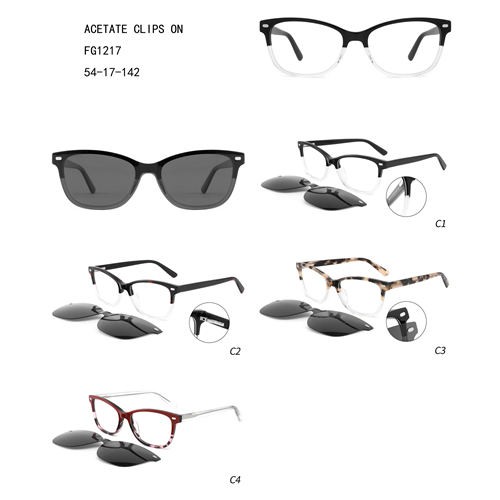 Acetate Clips On Lunettes Solaires Square Colrful W3551217