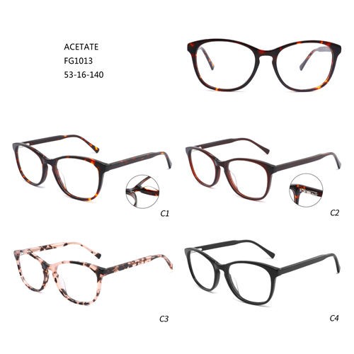 Γυναικεία γυαλιά οράσεως με πολύχρωμο σχέδιο μόδας Acetate Montures De Lunettes W3551013