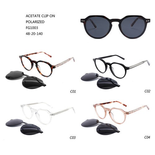 Acetate Hot Factory Quality Custom Clips On Sunglasses W3551003