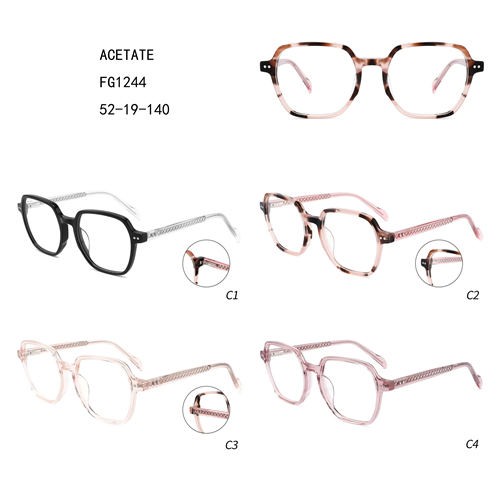 Acetate Retro Luxury Gafas oversize رنګین مربع W3551244