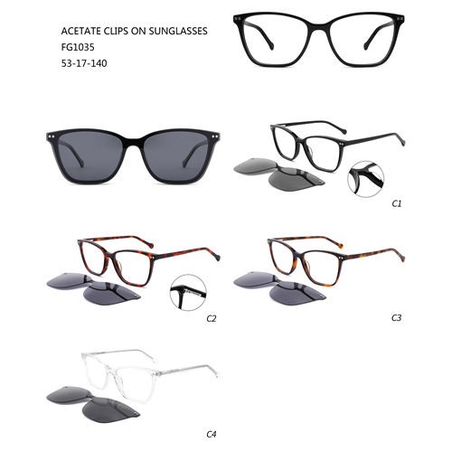 Gafas de sol con clip para mulleres de acetato W3551035