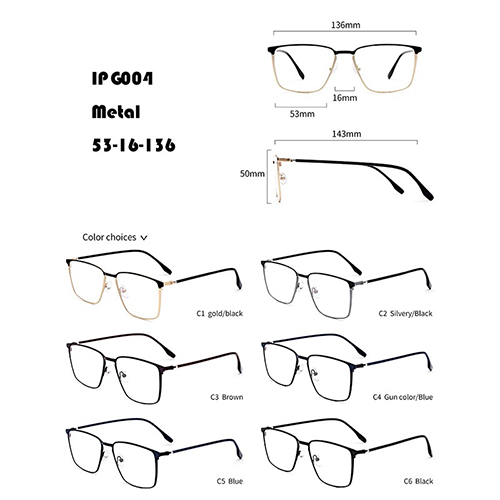 Kwadratowe metalowe okulary na wszystkie mecze W367004