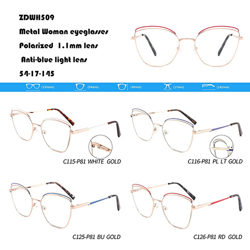 Kacamata Logam Lensa Cahaya Anti Biru Tersedia W355509