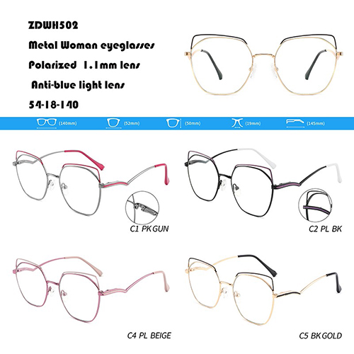 Kornizë për syze metalike me ngjyrë Cat Eye W355502