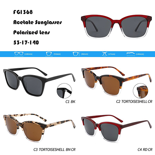 China Color Block Acetate Sunglasses W3551368