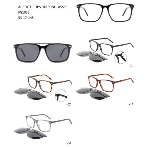 Čínský designový acetátový klip na sluneční brýle W3551028
