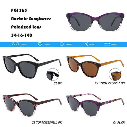Color Block Acetate Sunglasses Manufacturer W3551365