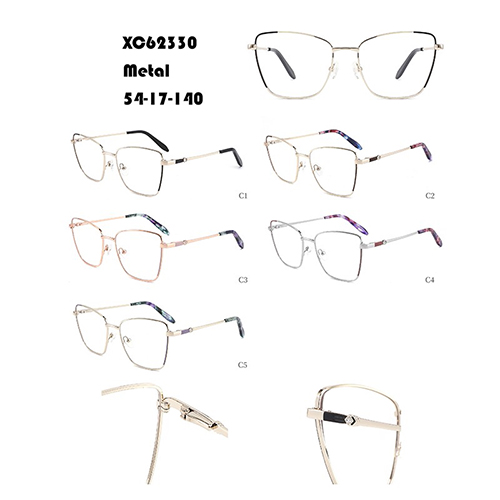 I-Colour-block Metal Eyeglasses Frame W34862330