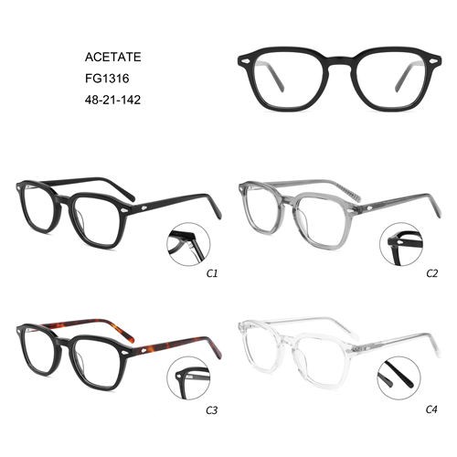 Πολύχρωμα τετράγωνα γυαλιά γυαλιών μόδας Acetate New Design W3551316
