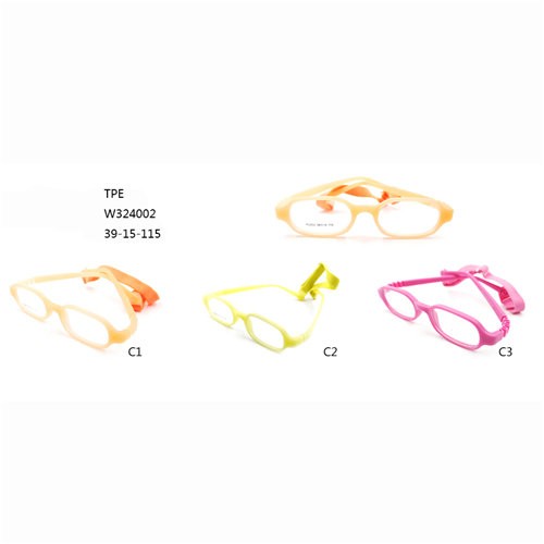 ფერადი ბავშვის ოპტიკური ჩარჩოები TPE სათვალე W324002