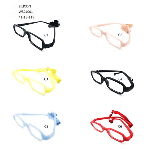ფერადი ბავშვის ოპტიკური ჩარჩოები TPE სათვალე W324004