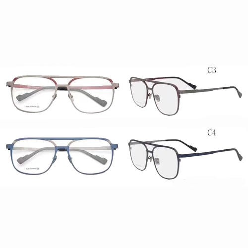 ფერადი მოდური ოპტიკური ჩარჩოები ტიტანის სათვალეები W3297036