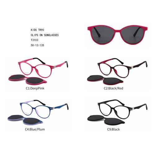 Farebné detské klipy TR90 na slnečné okuliare Fashion W3453103