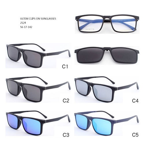 Colorful Square Ultem Clip On Sunglasses W3452124