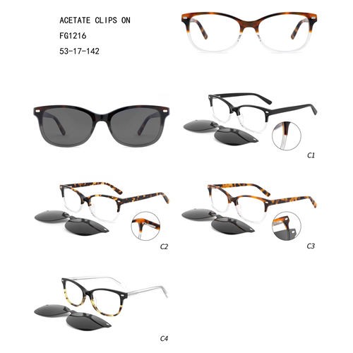 Colrful Clips On Lunettes Soaires Square Acetate W3551216