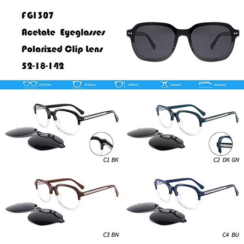 Fashion Acetat Clips On Sonnenbrille W3551307