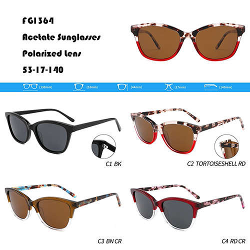 Gafas de sol de acetato de bloque de color de moda W3551364