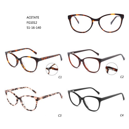 Modedesign Färgglada glasögon Acetate Montures De Lunettes för kvinnor W3551012