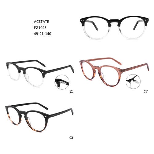 Njagun Double Awọ Acetate Hot Sale Eyeglasses Montures De Lunettes W3551023