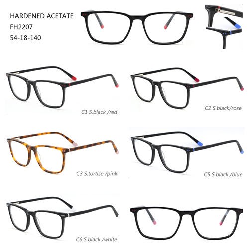 Модные закаленные ацетатные очки с красочной оптической рамкой W3102207