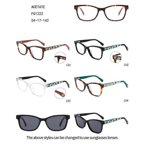 Fashion Desain Baru Asetat Warna-warni Gafas Bunga Spesial W3551222
