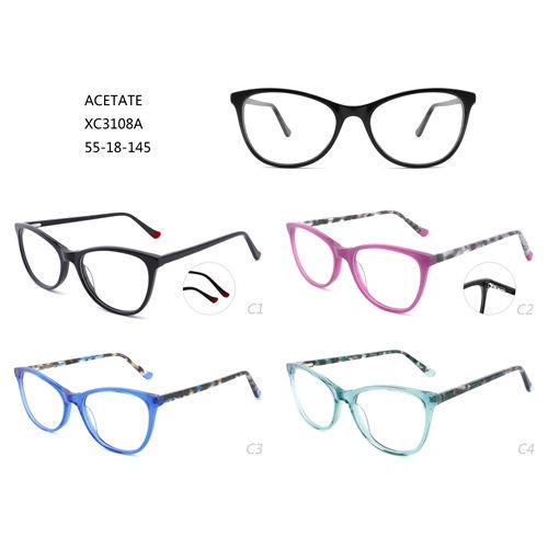 Mode optiese rame Kleurvolle oogbril Acetate W3483108