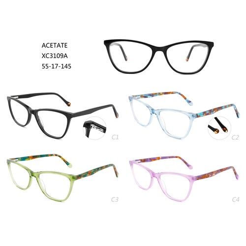 მოდური ოპტიკური ჩარჩოები თვალის ფერადი სათვალე Acetate W3483109