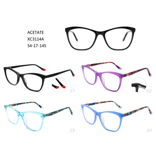 Madingi optiniai rėmeliai spalvingi akių akiniai acetatas W3483114