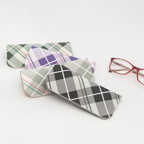 Grid Eyeglasses PU Bag W3034353