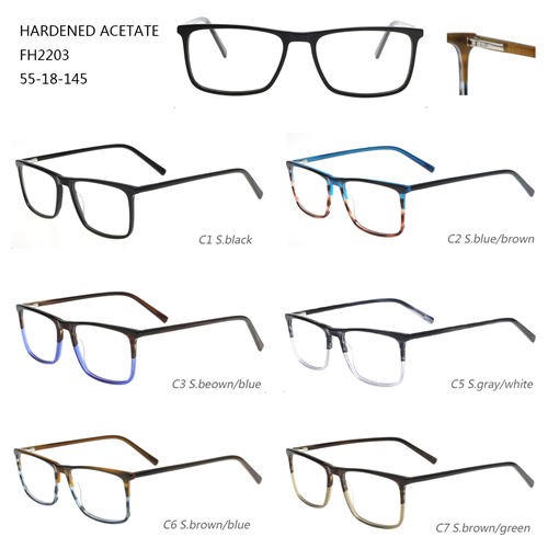 Kornizë optike shumëngjyrëshe në modë e syzeve të ngurtësuara me acetat W3102203