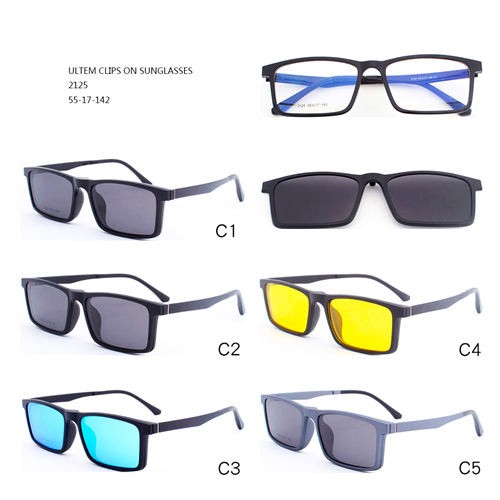 Hot Sale Colorful Square Ultem Clip On Sunglasses W3452125