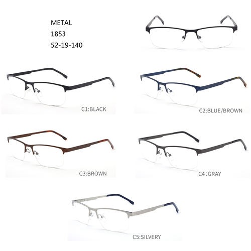 Armações de óculos em promoção para homens de metal com meia borda W3541853