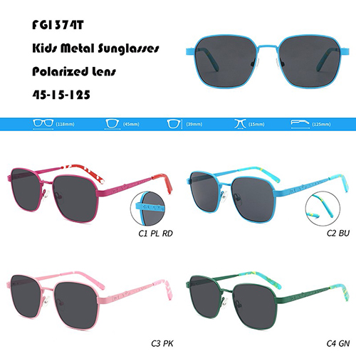 Kids Colorful Metal Sunglasses W3551374T