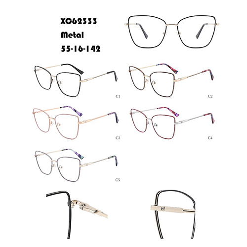 Ụmụ nwanyị Large Metal Eyeglasses Frame W34862333