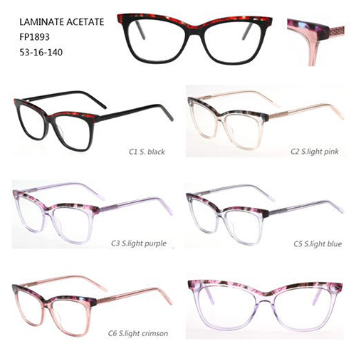 Kornizë optike në modë të syzeve të petëzuar Acetate W3101993