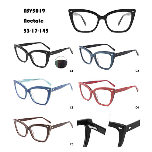 Óculos de acetato de armação grande olho de gato W3645019