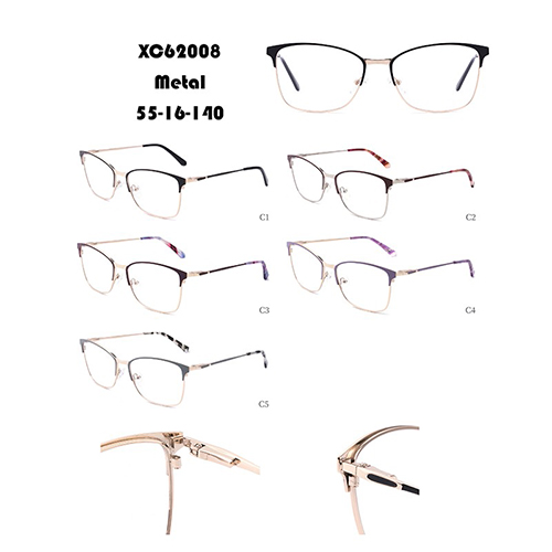 إطار نظارات معدني بطبعة الفهد W34862008