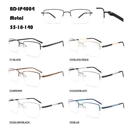 Light Luxury Half-rim Metal Eyeglasses W3674004
