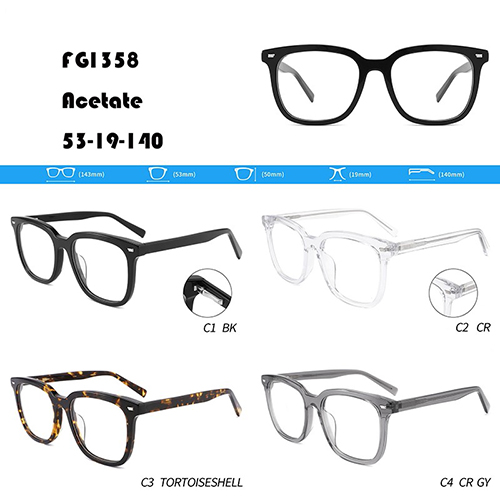 Men Large Frame Acetate Glasses W3551358