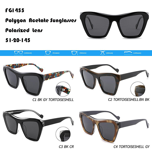 Mga Panlalaking Polygon Acetate Sunglasses W3551455