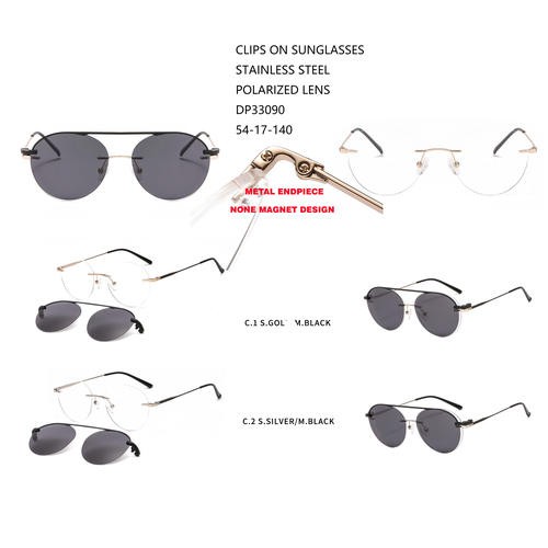 Óculos de sol polarizados de metal fashion com clipe W31633090