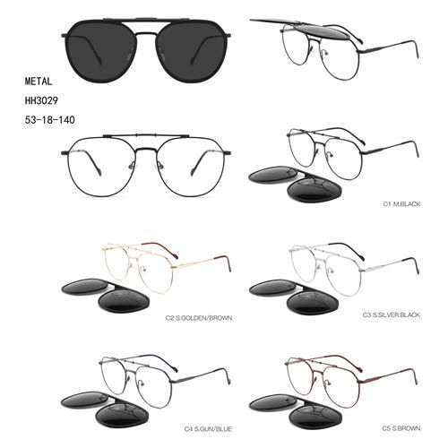 Clip d'ulleres de sol polaritzades de moda metàl·lica W3483029