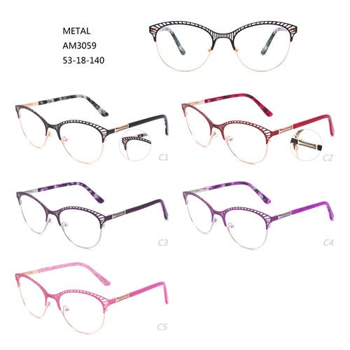 ლითონის ოპტიკური ჩარჩოები სათვალე მოდური თვალის სათვალე ფერადი W3483059