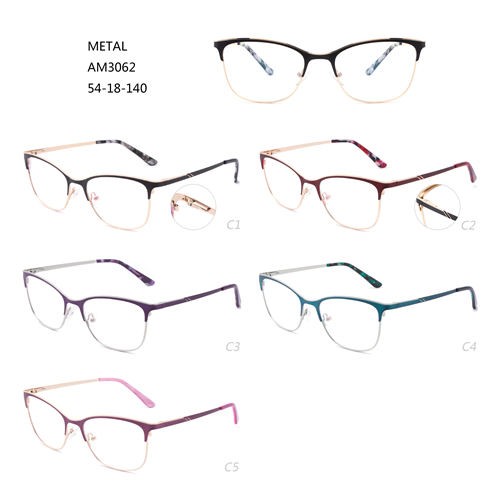ლითონის ოპტიკური ჩარჩოები სათვალე მოდური თვალის სათვალე ფერადი W3483062