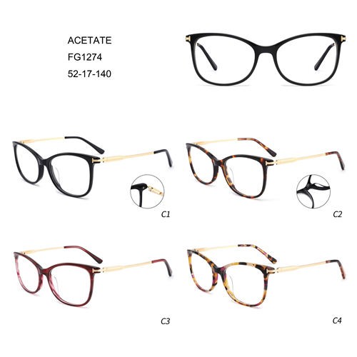 Novo design de óculos femininos de acetato colorido moda W3551274