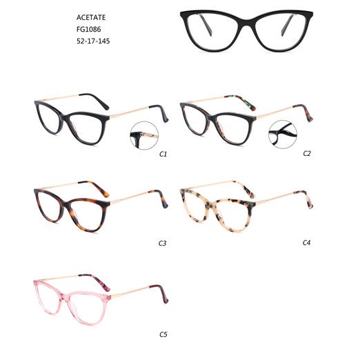 Montures De Lunettes De Moda De Gran Tamaño De Nuevo Diseño De Acetato Gafas De Ojo De Gato W3551086