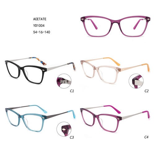 Disinn Ġdid Retro Colorful Acetate Lussu Gafas Nisa W3551004