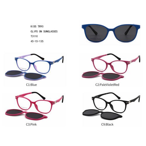 Novo deseño TR90 Clips en lentes de sol Colorful Kids W3453110