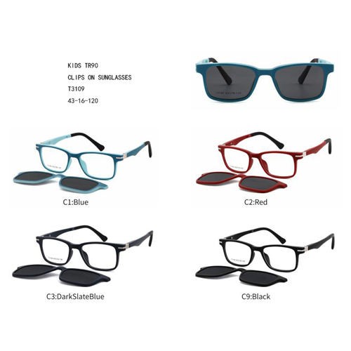Новый дизайн TR90 Kids Clips On Sunglasses Colorful W3453109